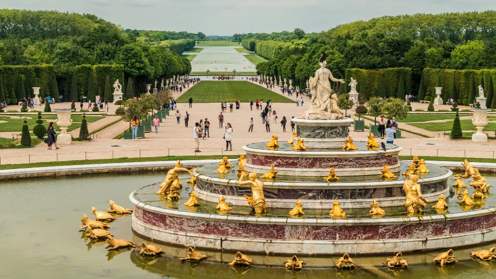 Latona fountain in the famous palace of versailles in france