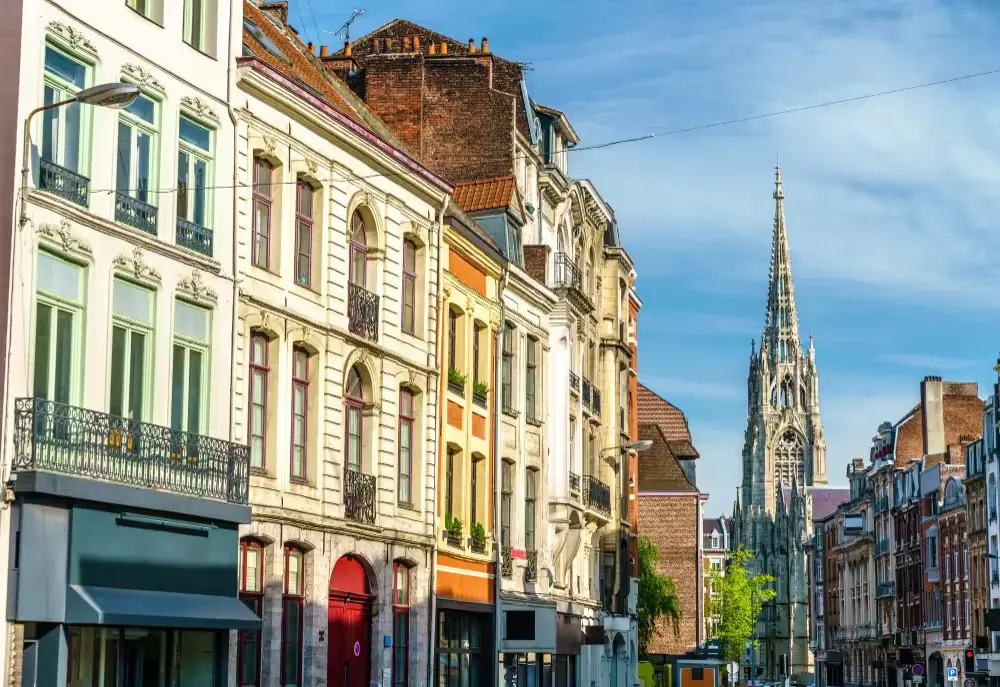 Traditional buildings in the old town of lille, france