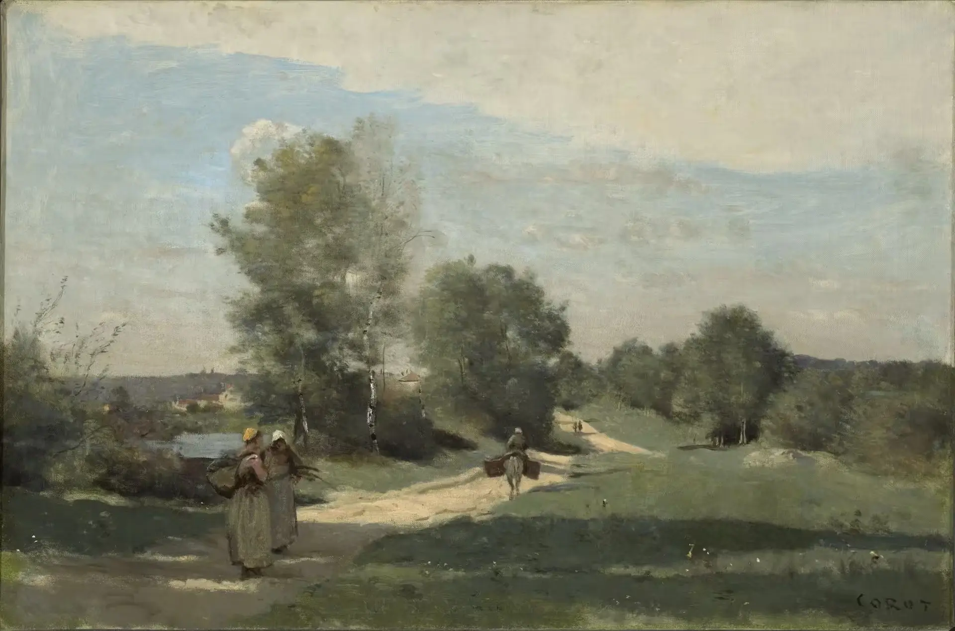 Corot, Road by the Water, c. 1865–70, oil on canvas Corot, Road by the Water, c. 1865–70, oil on canvas